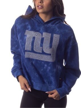 The Wild Collective Royal New York Giants Tie-Dye Cropped